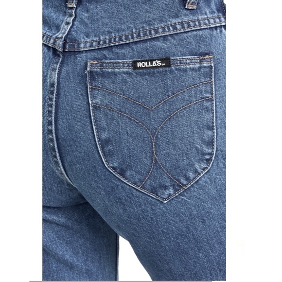 ROLLA’S Classic High Rise Straight Jeans in Mid Vintage Blue - Picture 8 of 16